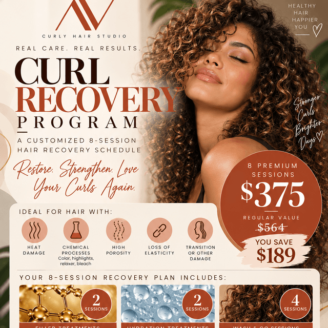 Curl Recovery Program at AV Curly Hair Studio in New Brunswick, NJ